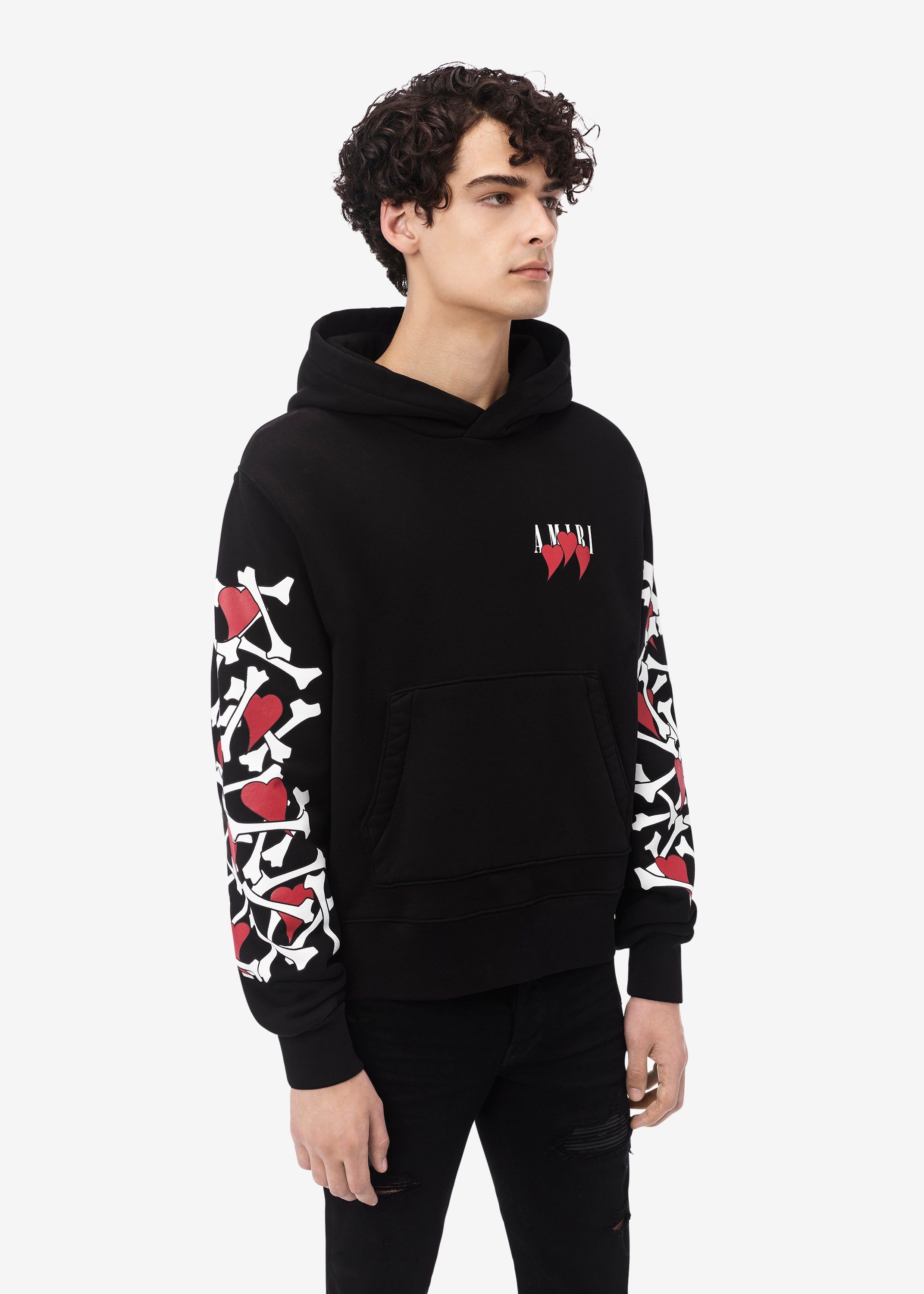 AMIRI 3 HEARTS BONES HOODIE - BLACK sold by AMIRI product image thumbnail 4