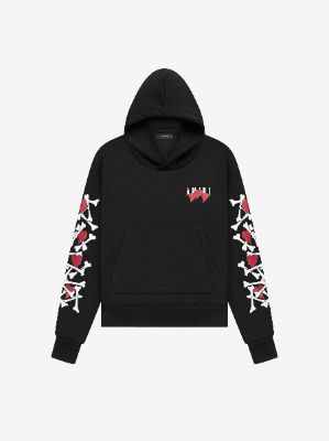 AMIRI 3 HEARTS BONES HOODIE - BLACK sold by AMIRI