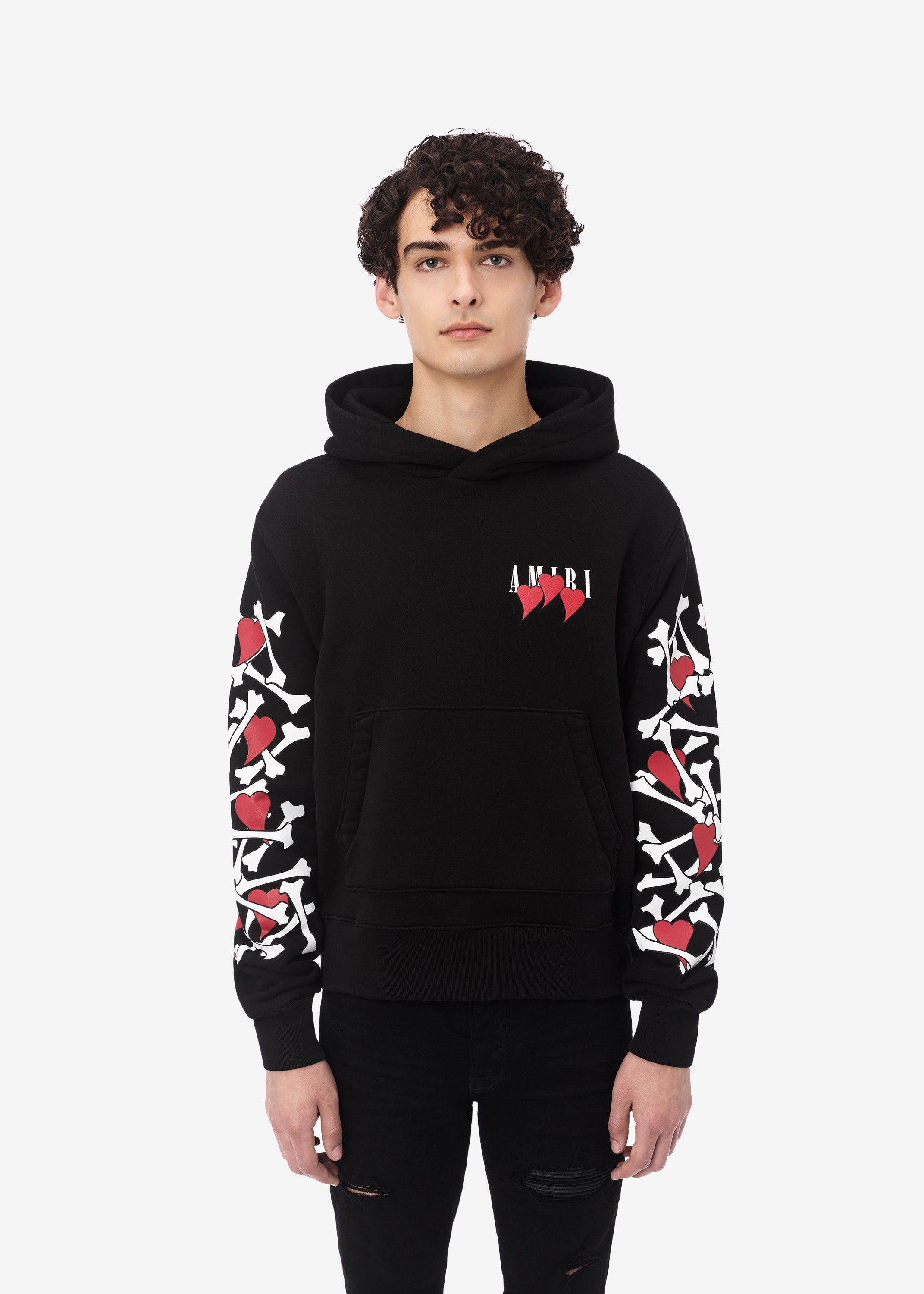 AMIRI 3 HEARTS BONES HOODIE - BLACK sold by AMIRI product image thumbnail 3