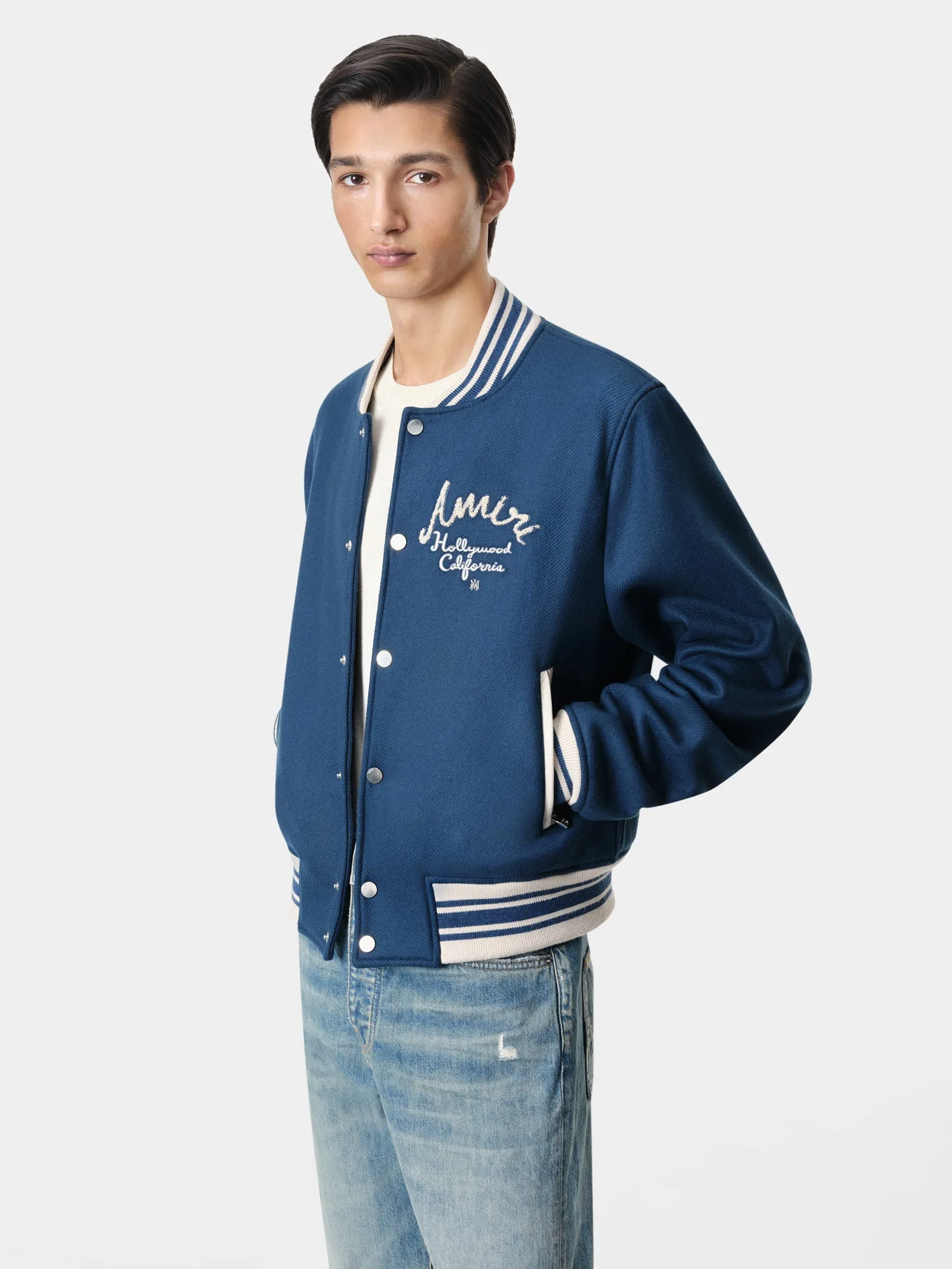 AMIRI HOLLYWOOD BOMBER JACKET - Dusty Blue sold by AMIRI product image thumbnail 2