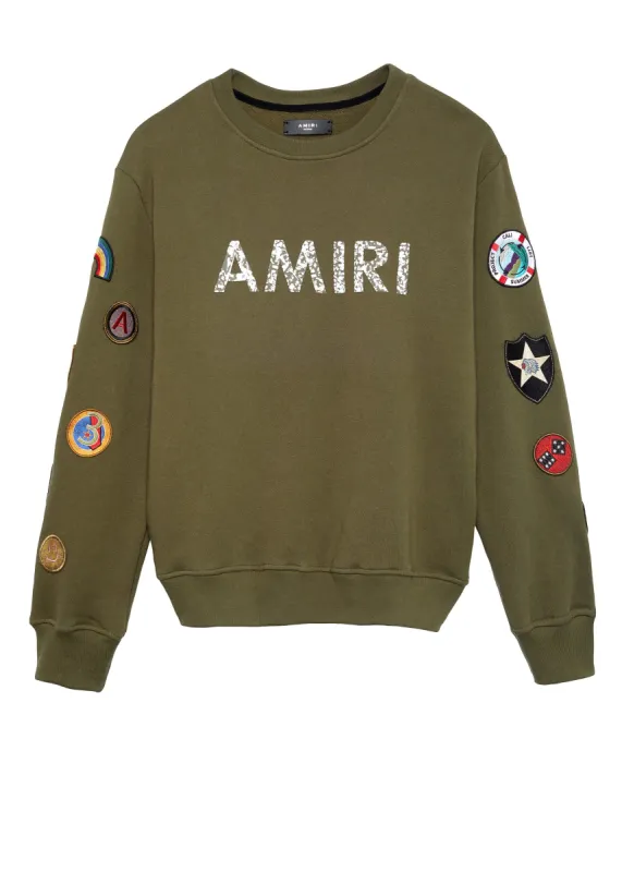 AMIRI Patch Crew Olive/White made by AMIRI
