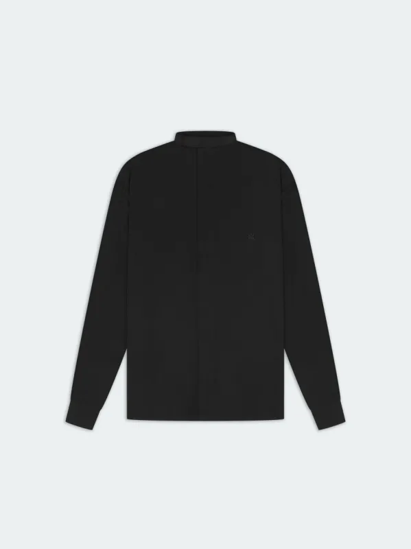 MANDARIN POPLIN SHIRT-BLACK sold by AMIRI