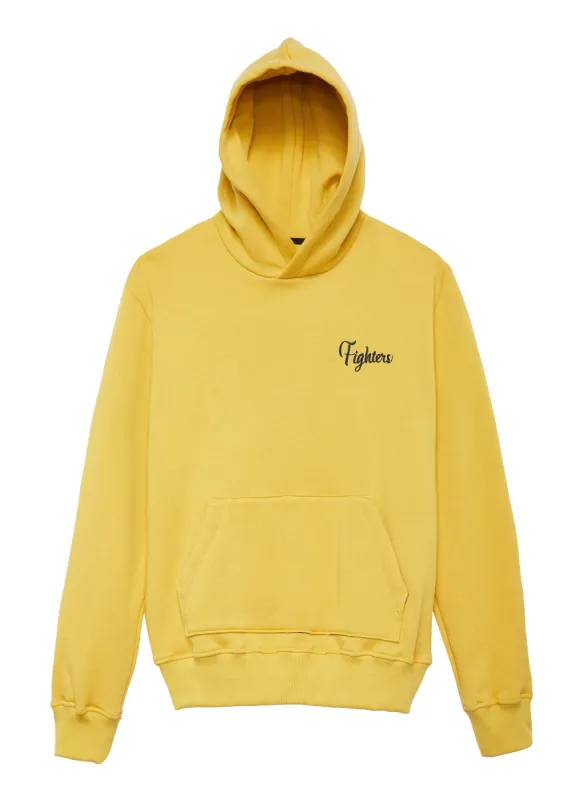 Fighters Embroidered Hoodie Yellow made by AMIRI