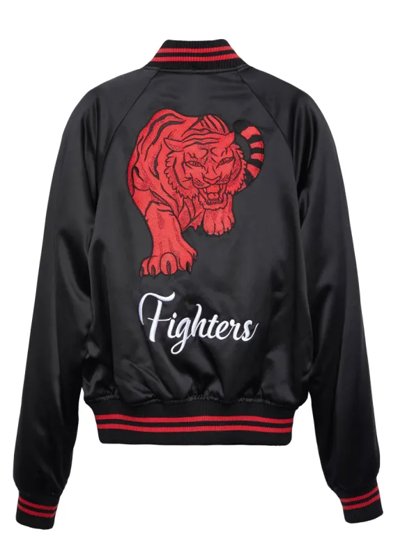 Fighters Embroidered Baseball Jacket Black/Red made by AMIRI
