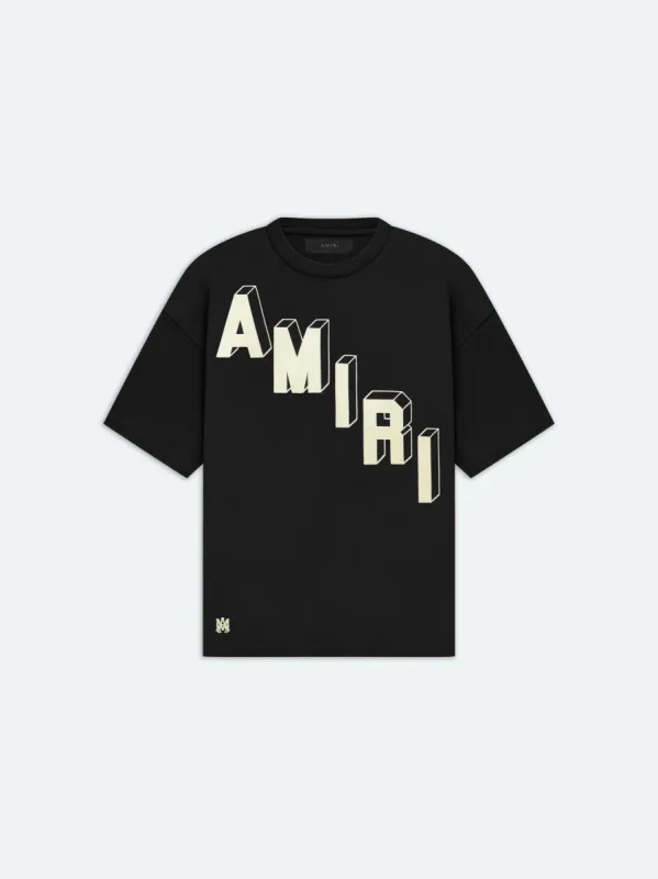 FLOCKED HOCKEY SKATER TEE - BLACK sold by AMIRI
