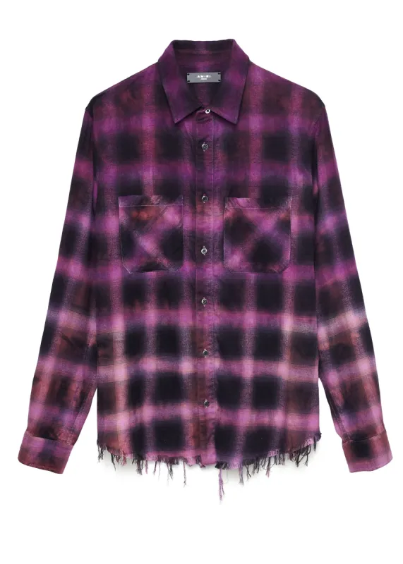 Tie Dye Blotch Plaid Purple/Black made by AMIRI