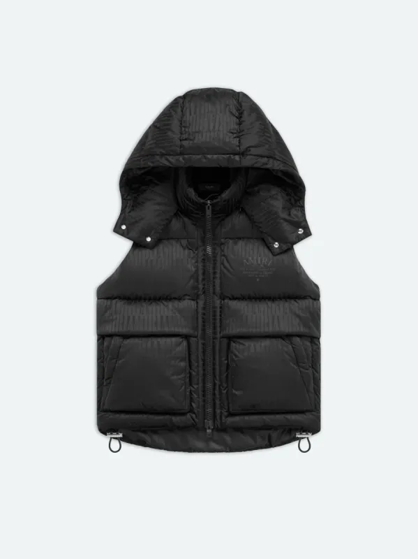 AMIRI JACQUARD DOWN GILET - BLACK made by AMIRI