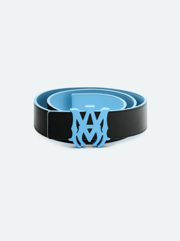 4CM REVERSIBLE BELT - OD Black/Air Blue sold by AMIRI