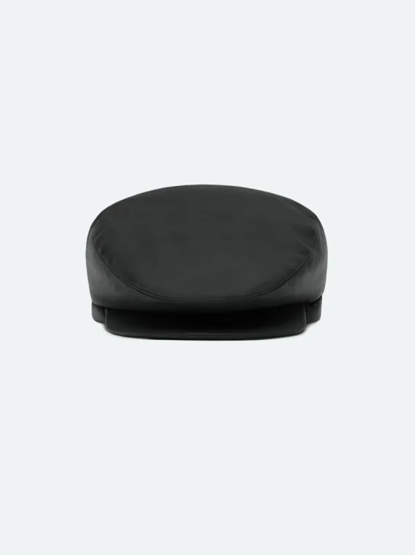 VEGAN LEATHER DRIVER HAT - BLACK made by AMIRI