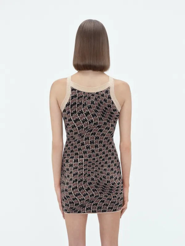 WOMEN - MA SWIRL HALTER DRESS - CAMEL made by AMIRI