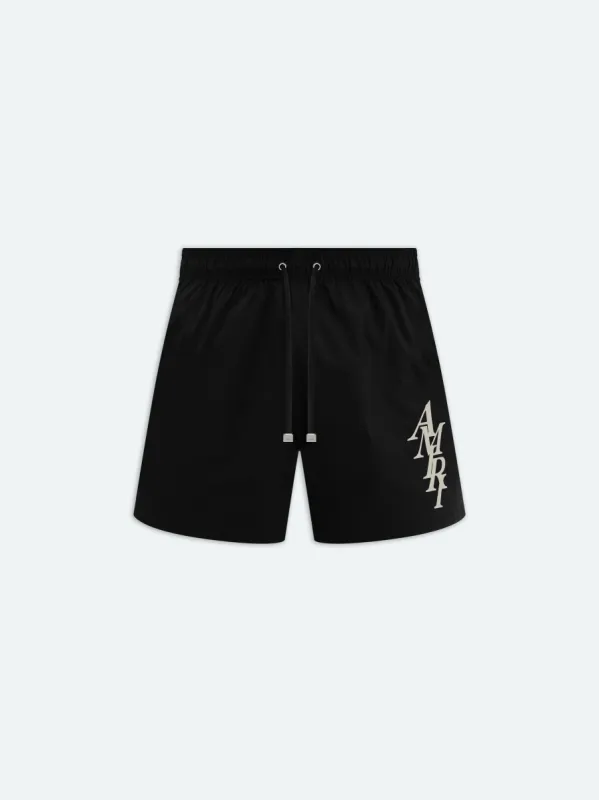 VERTICAL STACK AMIRI SWIM TRUNKS - Black sold by AMIRI