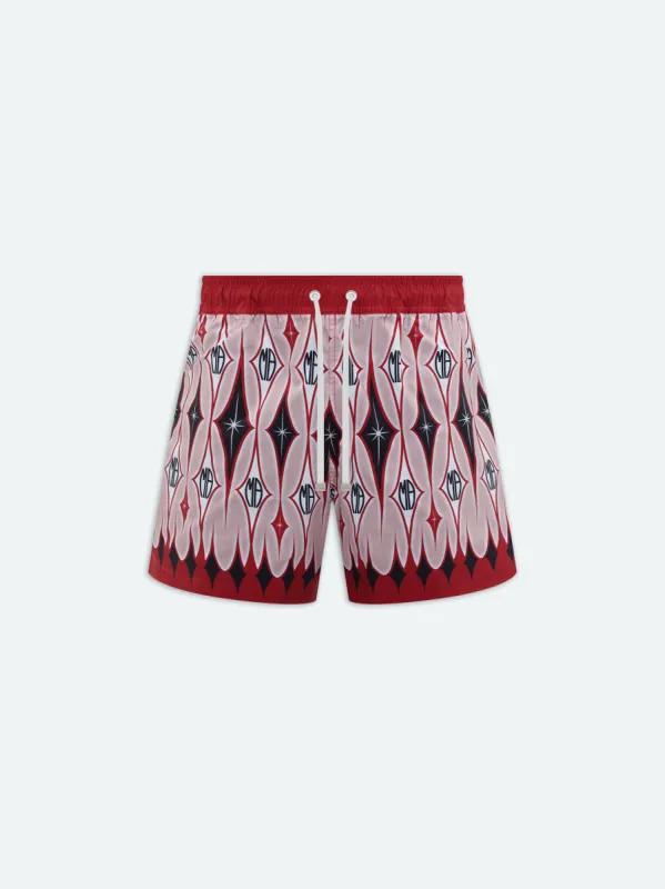 ARGYLE SWIM TRUNK - RED sold by AMIRI