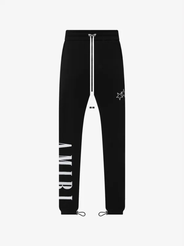 VERTICAL LOGO CRACK INK SWEATPANTS - BLACK sold by AMIRI