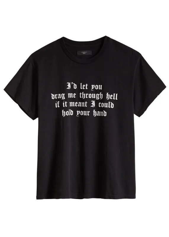 Hold Your Hand Tee Black made by AMIRI