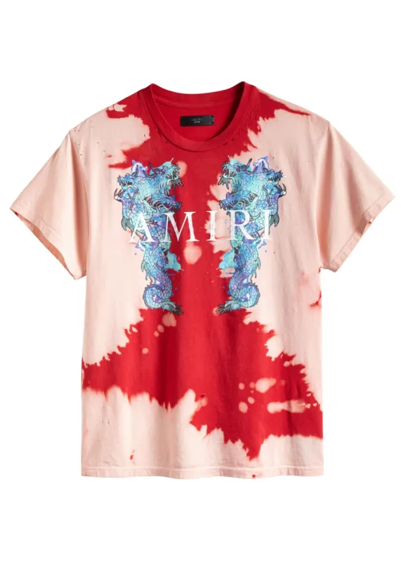 Watercolor Dragon Tee Scarlet sold by AMIRI