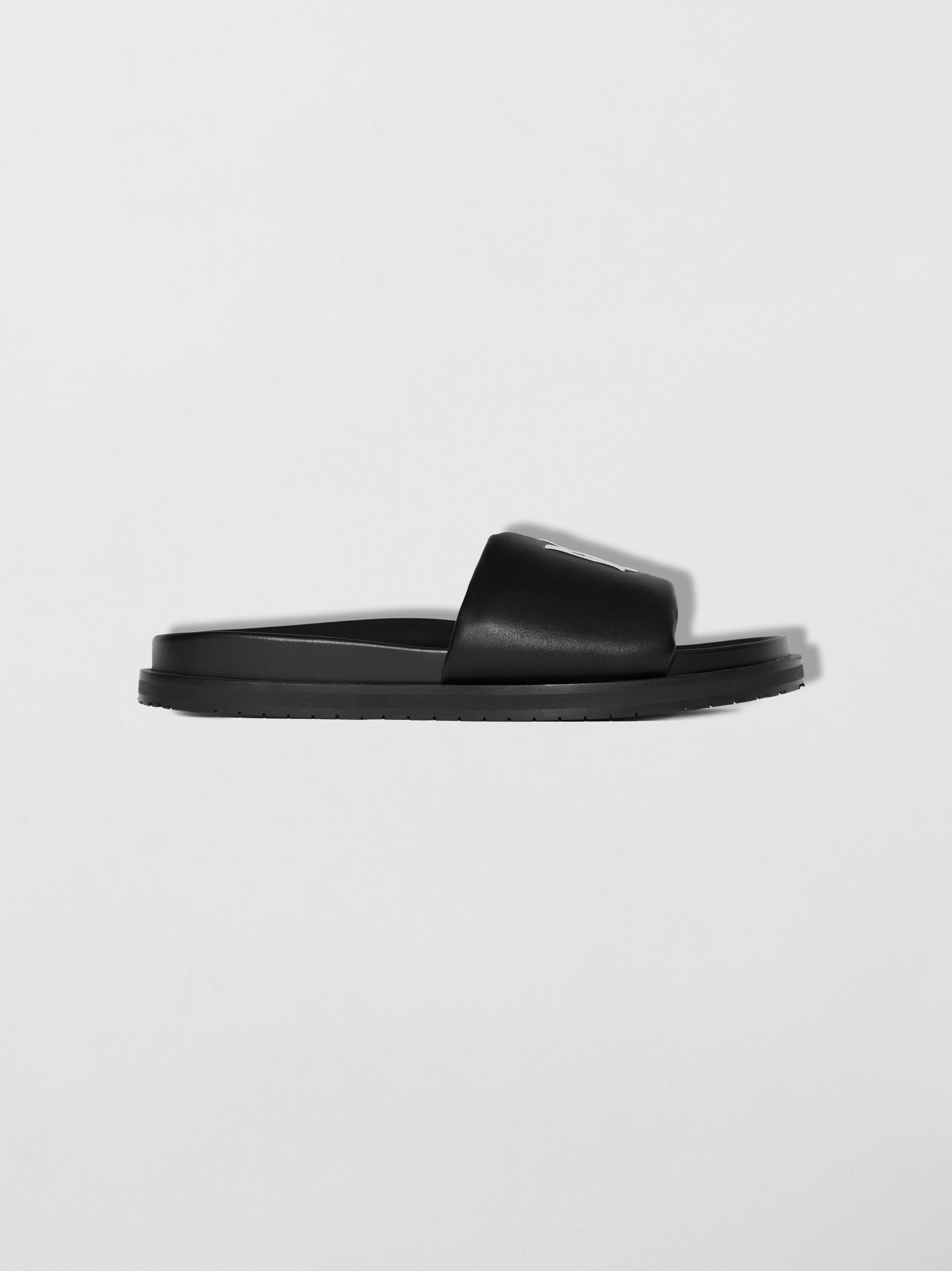 LEATHER SLIDE - BLACK sold by AMIRI