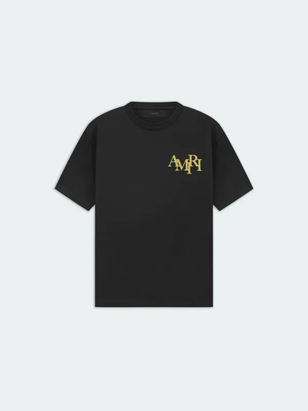 CRYSTAL CHAMPAGNE TEE - Black sold by AMIRI