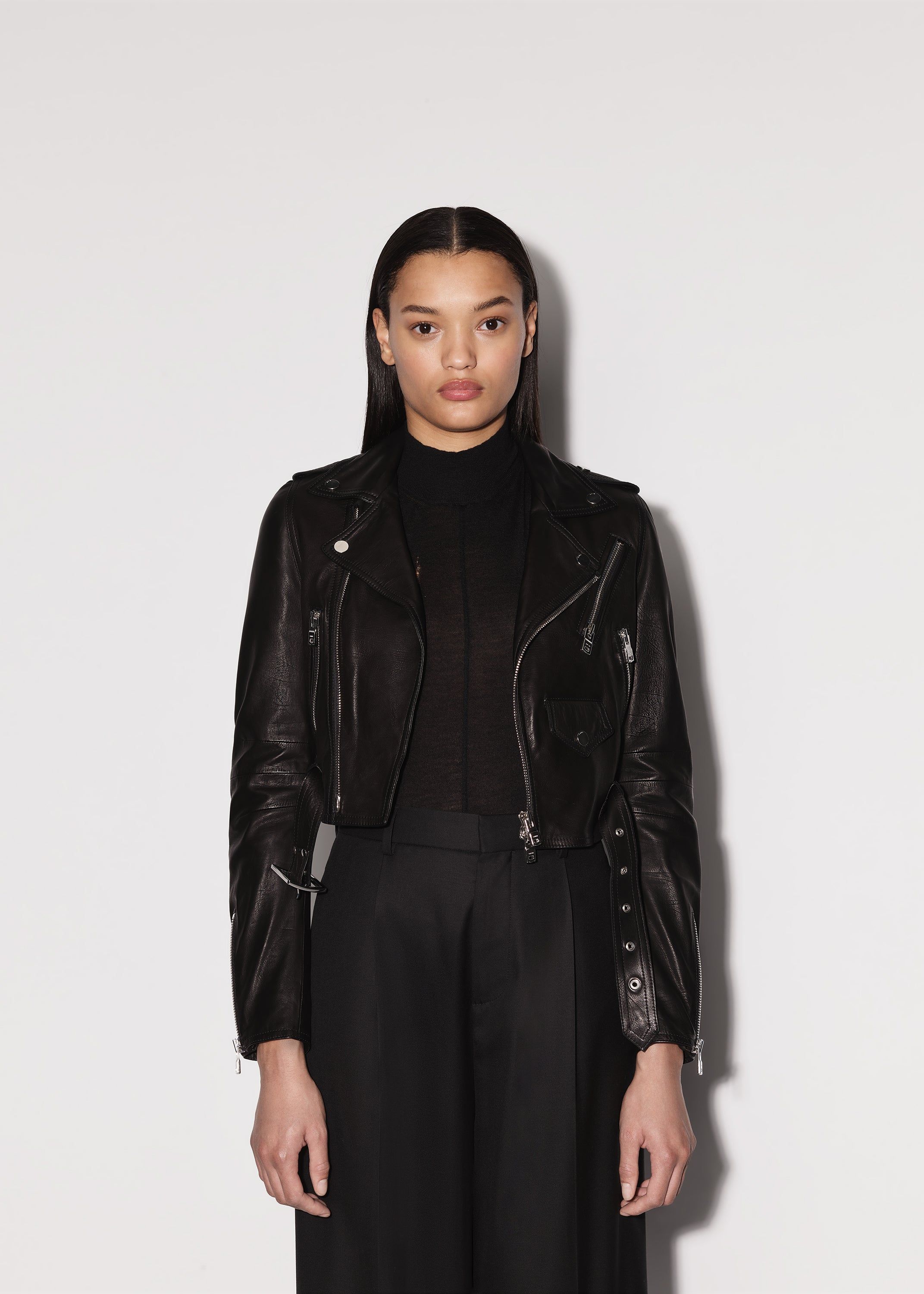WOMEN - LEATHER BIKER JACKET - BLACK sold by AMIRI product image thumbnail 3