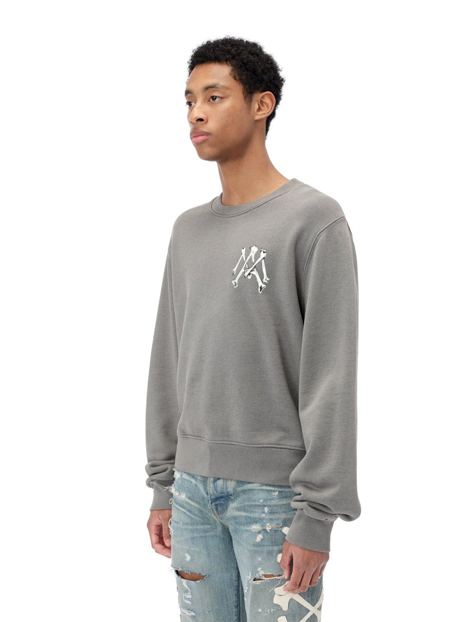 AMIRI Bones M.A. Crew - Heather Grey sold by AMIRI product image thumbnail 4