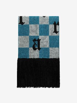 OLD ENGLISH CHECK SCARF - BLUE sold by AMIRI