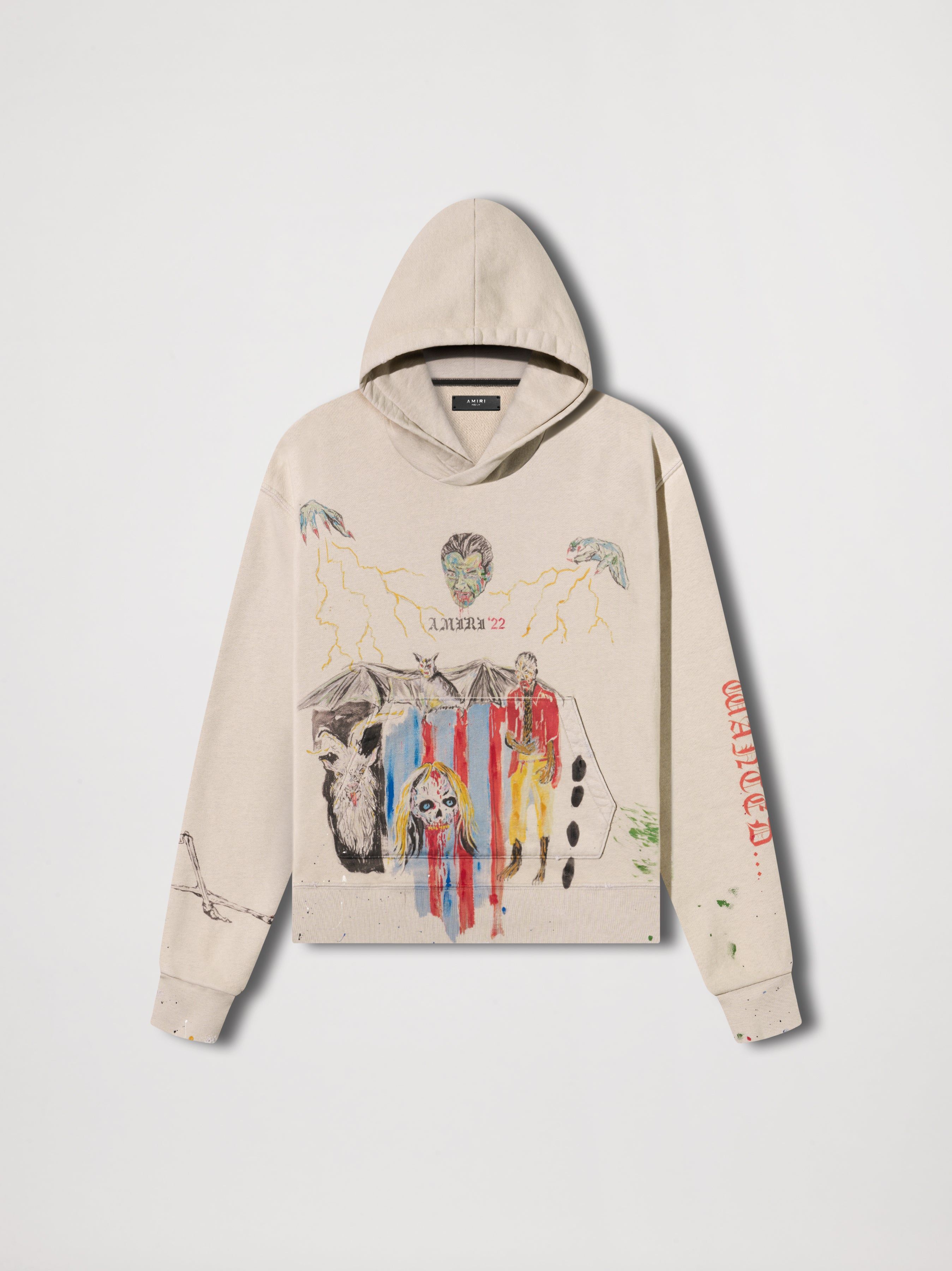 BLOOD 38' HOODIE - HEATHER BIRCH sold by AMIRI