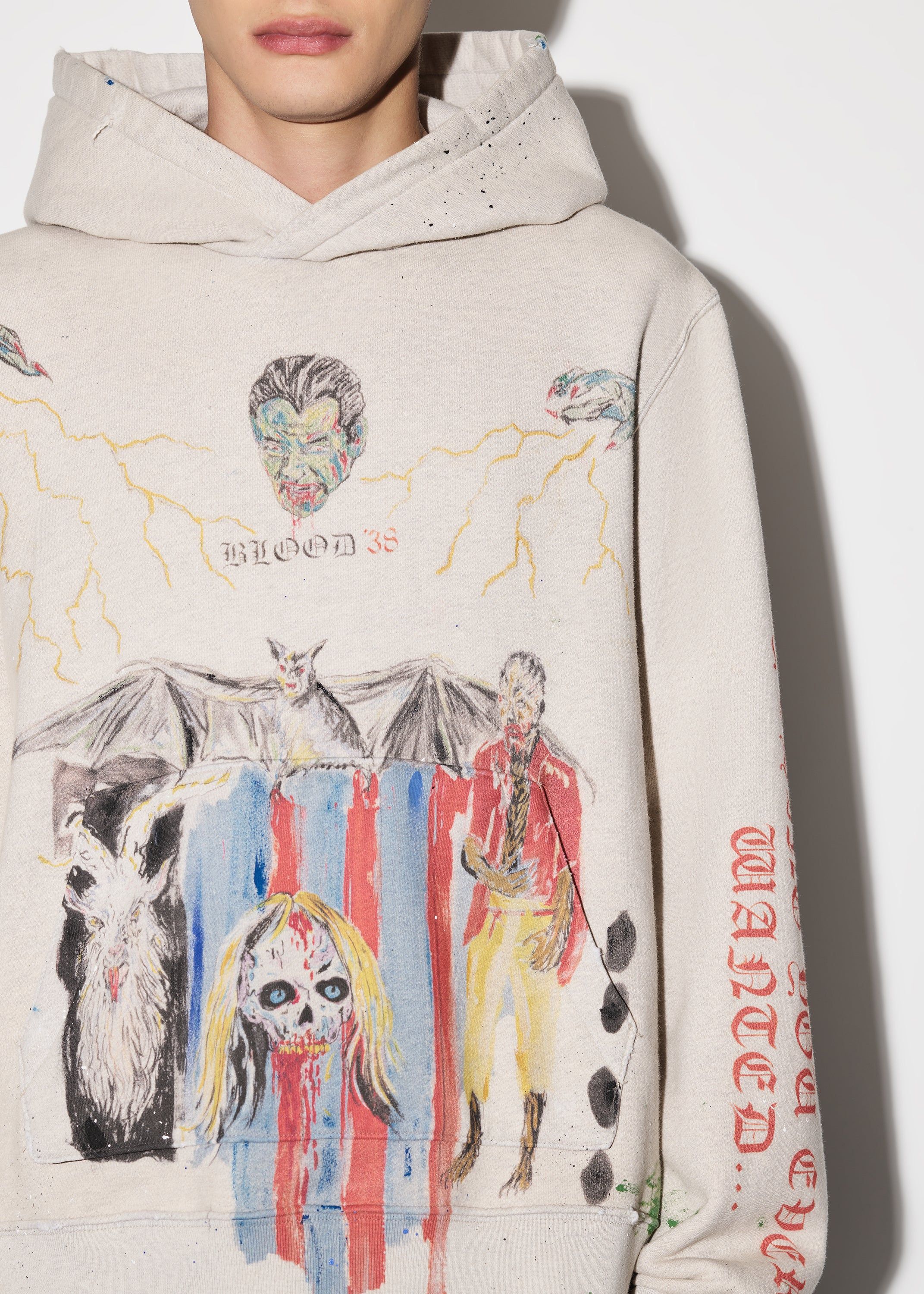 BLOOD 38' HOODIE - HEATHER BIRCH sold by AMIRI product image thumbnail 5