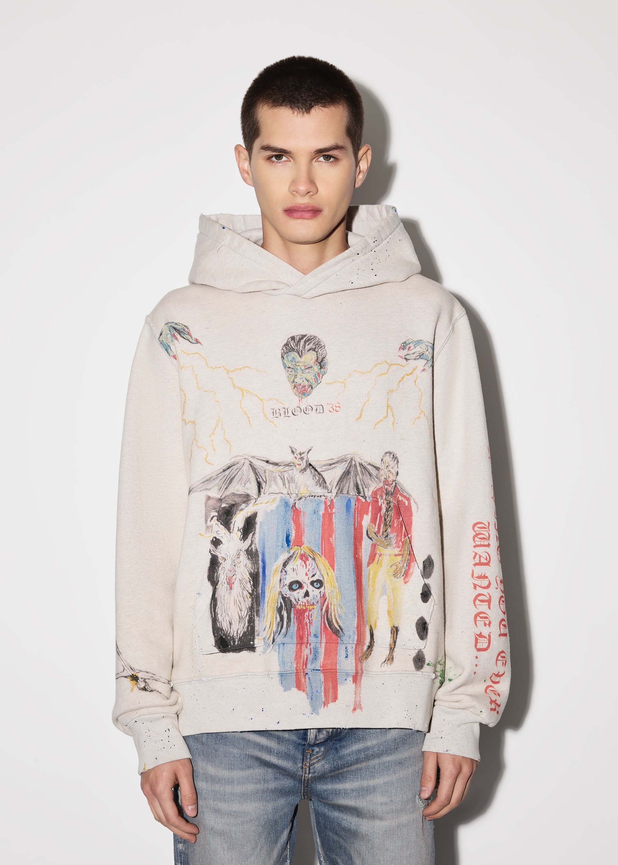 BLOOD 38' HOODIE - HEATHER BIRCH sold by AMIRI product image thumbnail 2