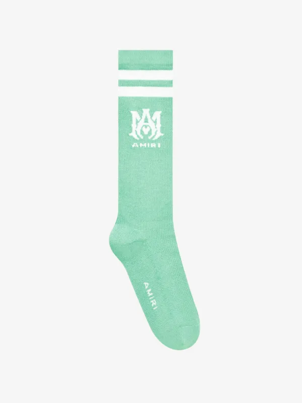 RIBBED M.A. ATHLETIC SOCKS - MINT sold by AMIRI