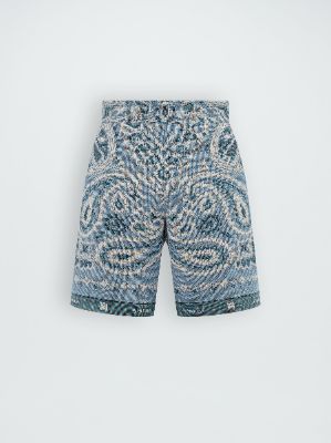 TAPESTRY BANDANA BAGGY SHORTS - BLUE sold by AMIRI