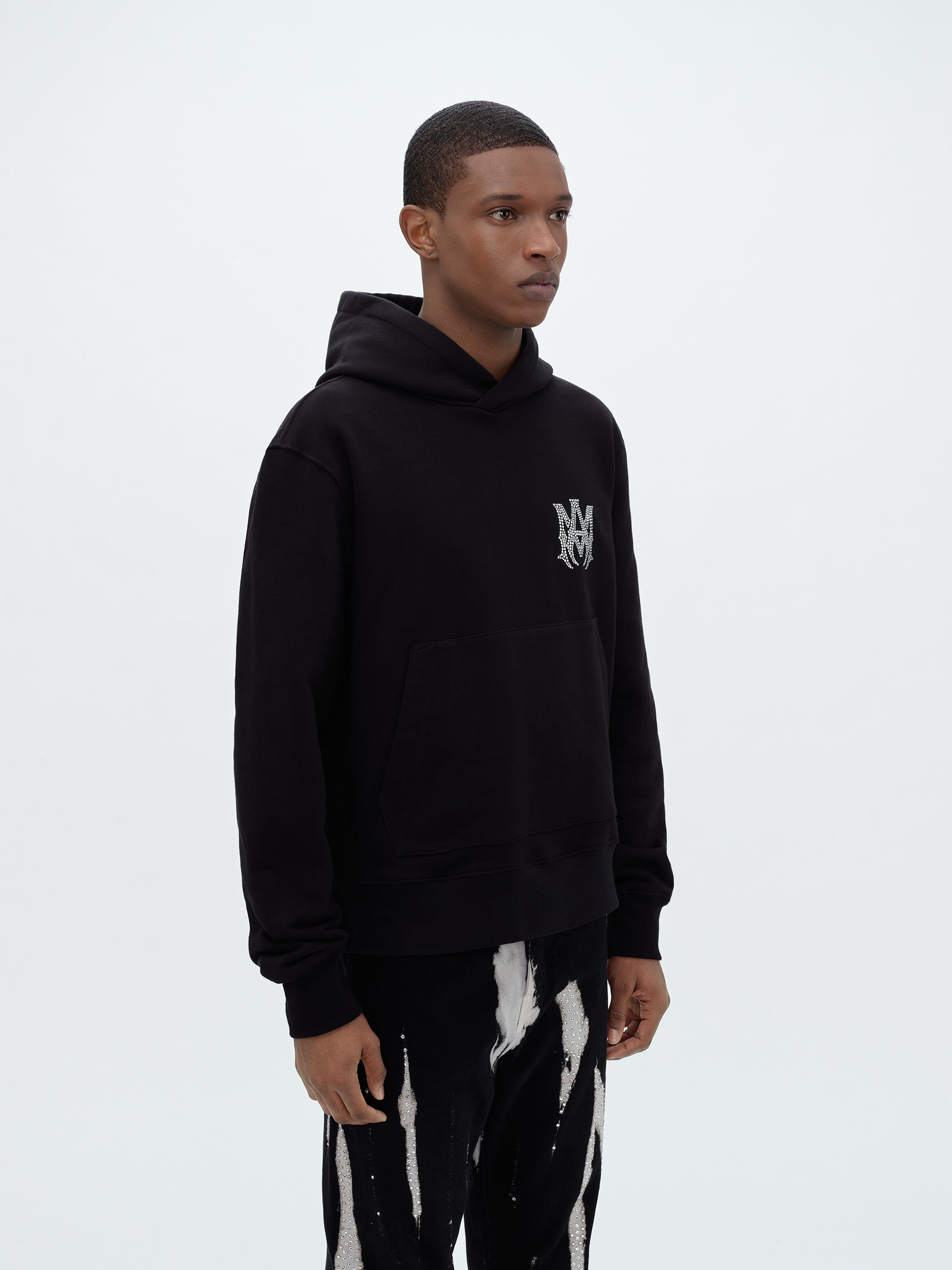 CRYSTAL EMBELLISHED MA HOODIE - BLACK sold by AMIRI product image thumbnail 3