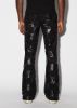 MIXED CHECK PATCH FLARE PANTS - BLACK sold by AMIRI