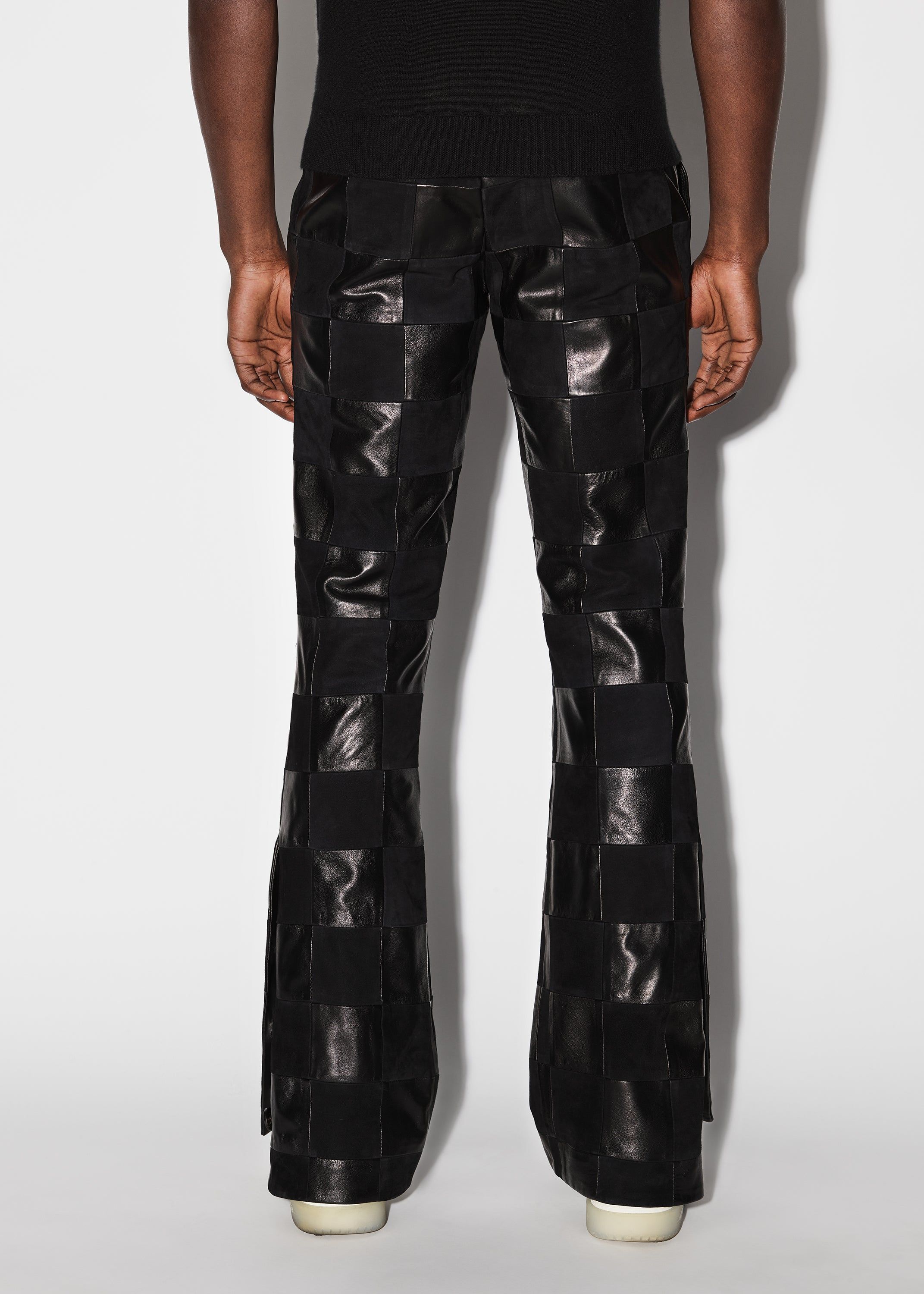 MIXED CHECK PATCH FLARE PANTS - BLACK sold by AMIRI product image thumbnail 4