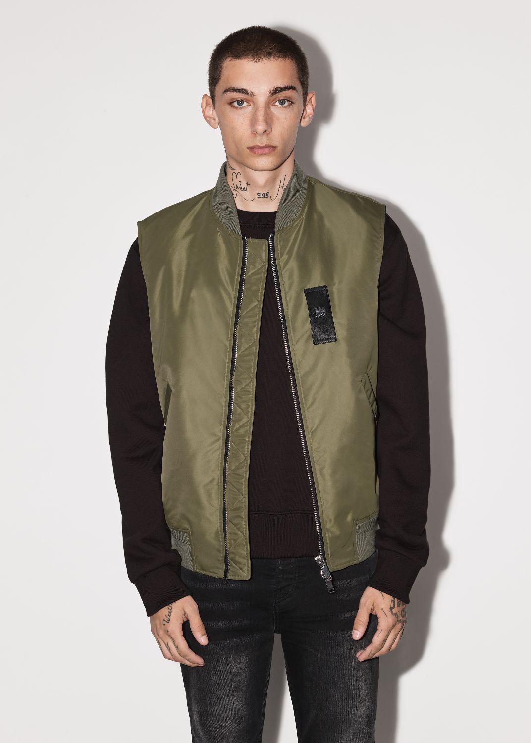 SLEEVELESS BOMBER VEST - SAGE sold by AMIRI product image thumbnail 4