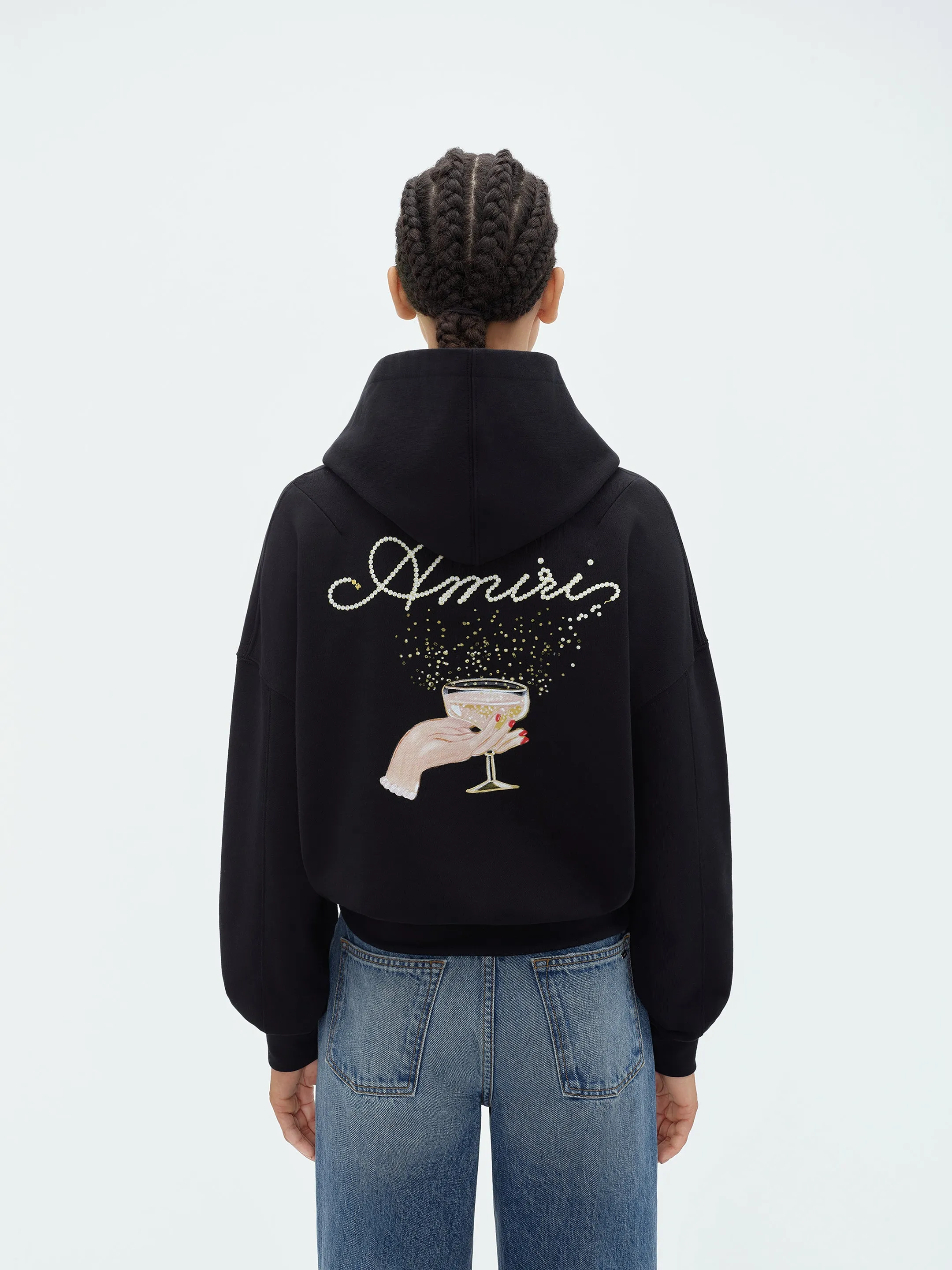 WOMEN - CHAMPAGNE HOODIE - Black sold by AMIRI product image thumbnail 5