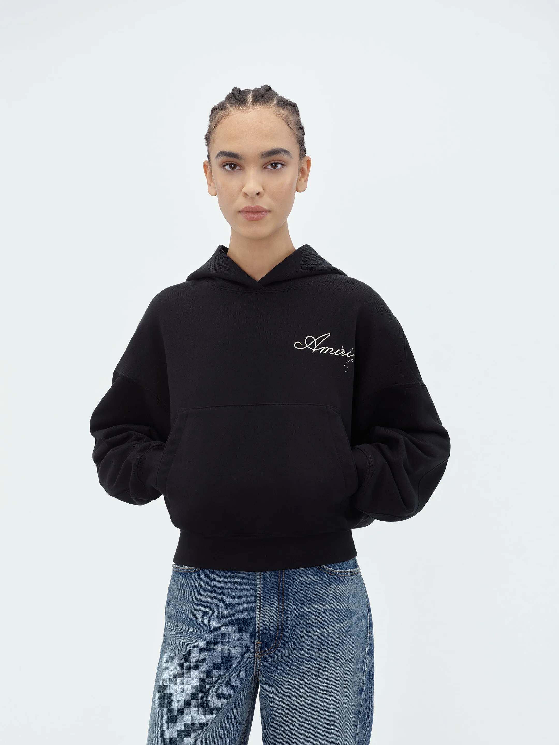 WOMEN - CHAMPAGNE HOODIE - Black sold by AMIRI product image thumbnail 3