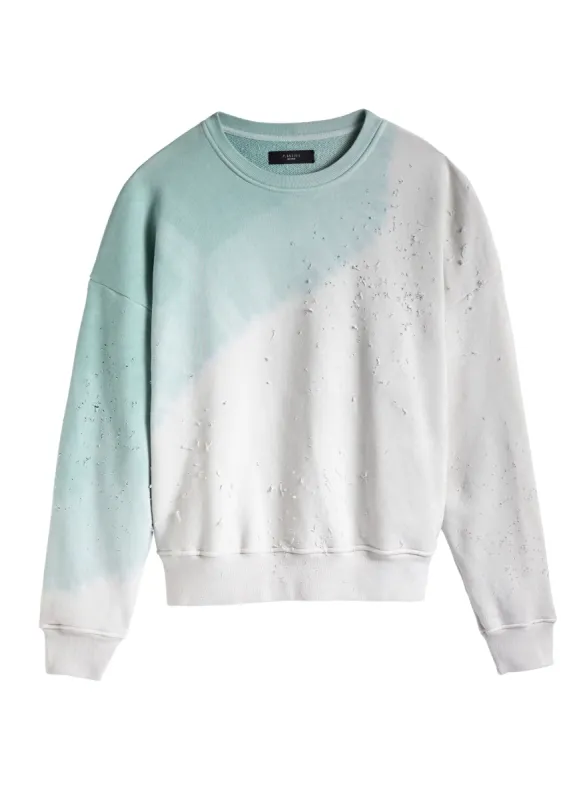 Tie Dye Shotgun Crewneck Marshmallow/Glacier sold by AMIRI