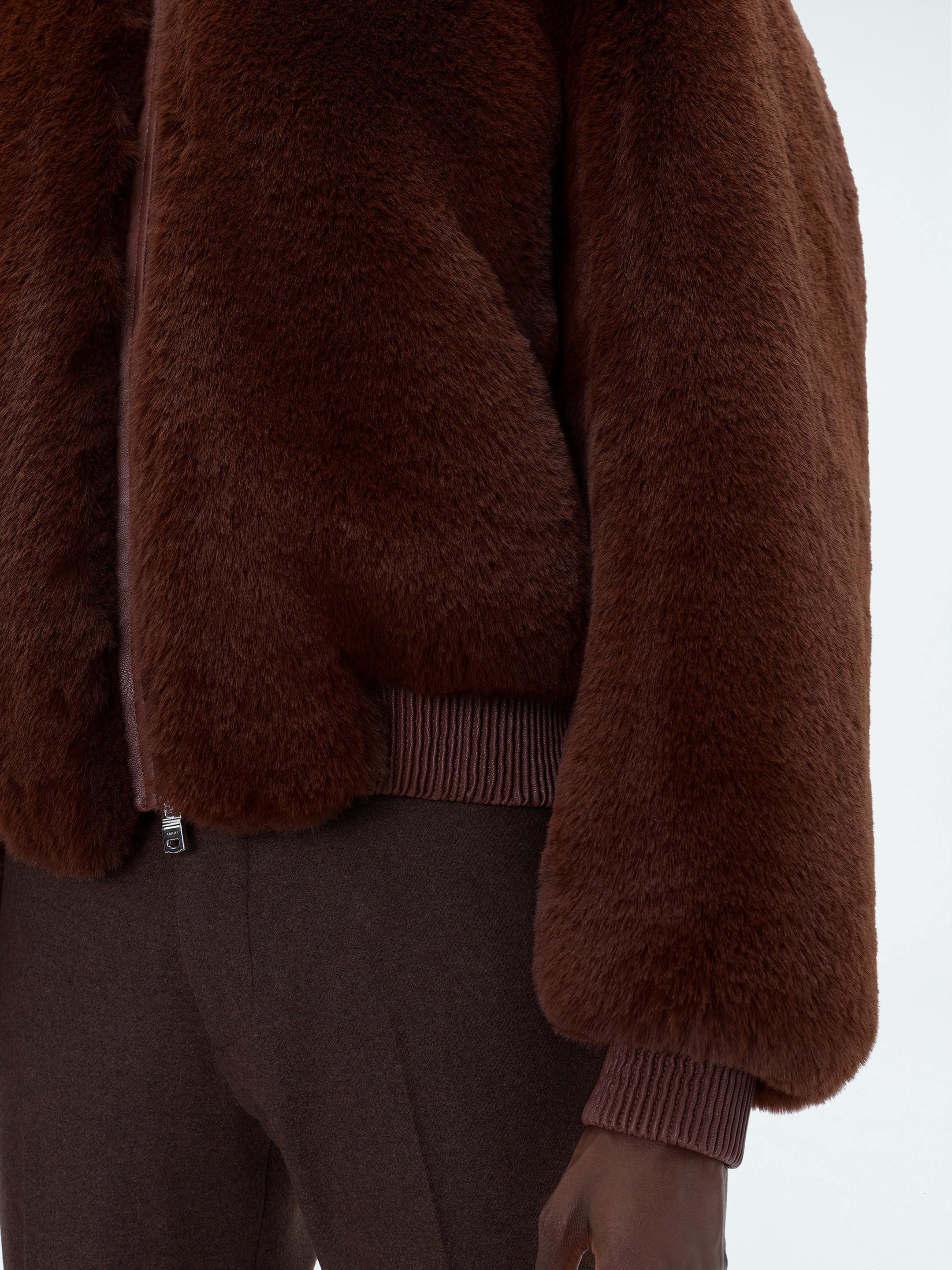 CROPPED FAUX FUR ZIP BLOUSON - POTTING SOIL sold by AMIRI product image thumbnail 6