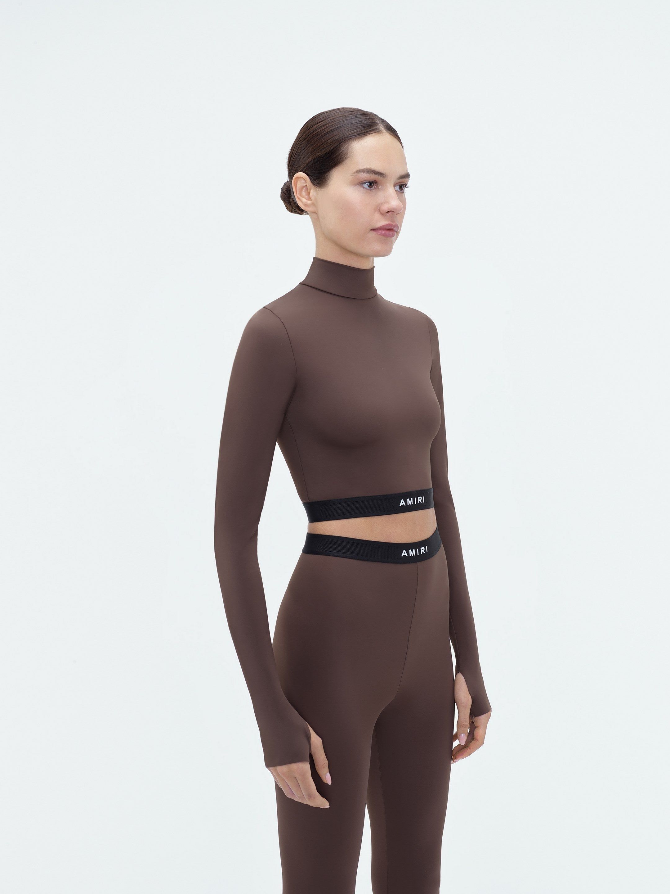 WOMEN - MOCK NECK CROP TOP - BROWN sold by AMIRI product image thumbnail 3
