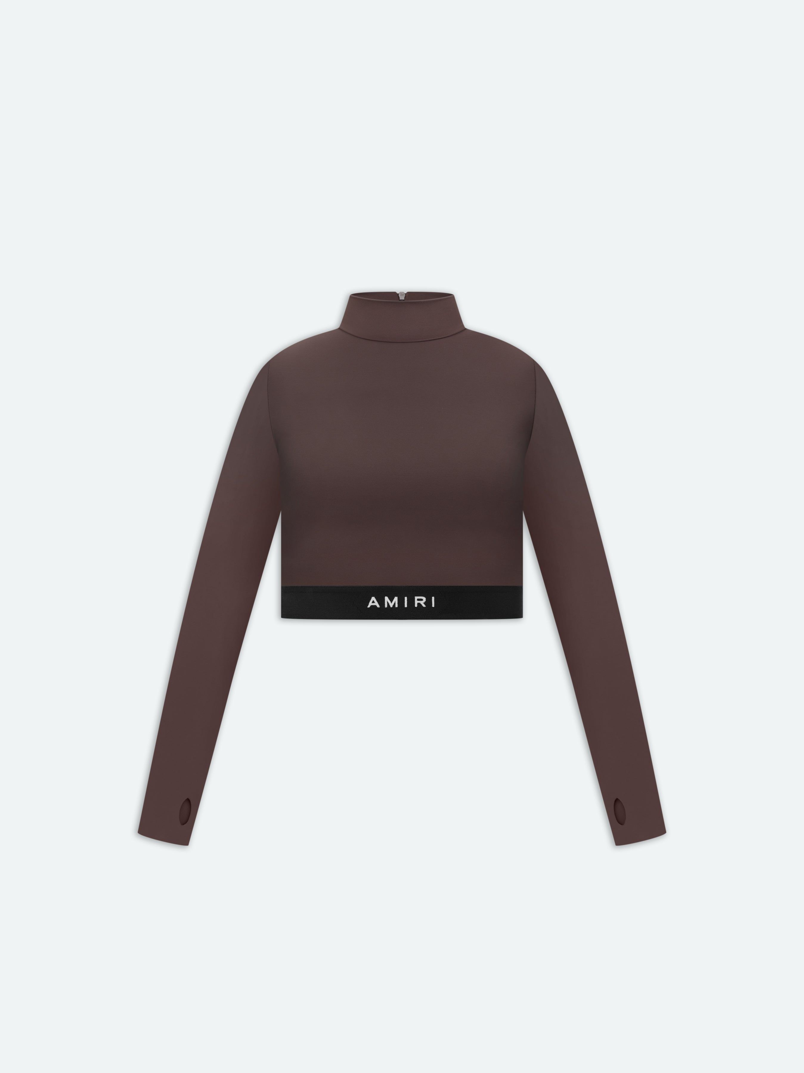 WOMEN - MOCK NECK CROP TOP - BROWN sold by AMIRI