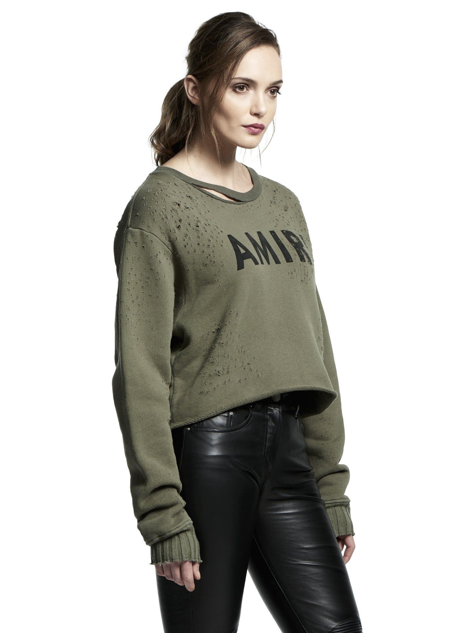 AMIRI CROPPED SHOTGUN CREW OLIVE sold by AMIRI product image thumbnail 2