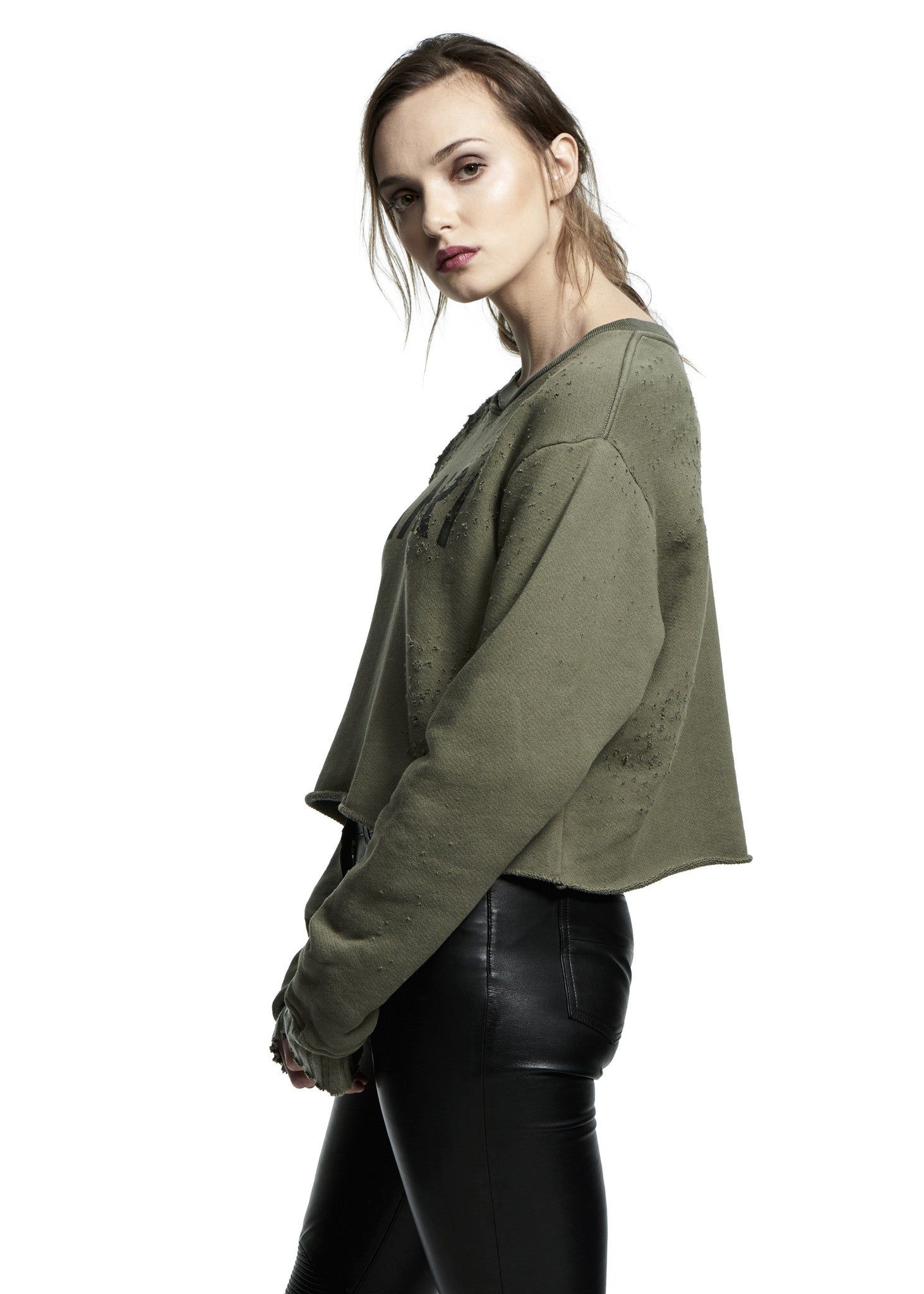 AMIRI CROPPED SHOTGUN CREW OLIVE sold by AMIRI product image thumbnail 3