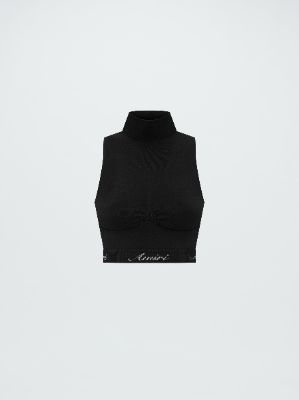 WOMEN - SEAMLESS MOCK NECK TOP - BLACK sold by AMIRI