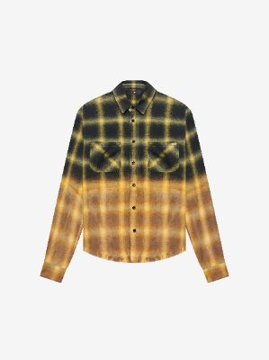 BLEACHED SHADOW PLAID - CANARY made by AMIRI