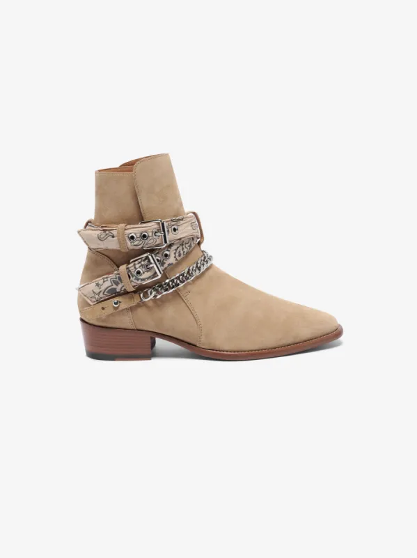 Tonal Bandana Buckle Boot - Taupe sold by AMIRI