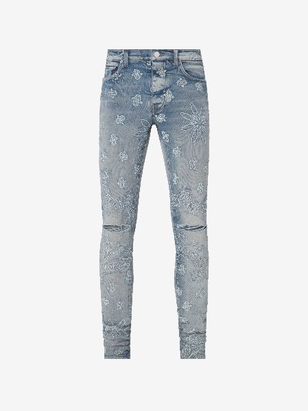 FLOCKED PAISLEY BANDANA JEAN - CLAY INDIGO | Parallel