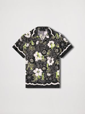 FLOWER AMIRI CAMP SHIRT - BLACK made by AMIRI