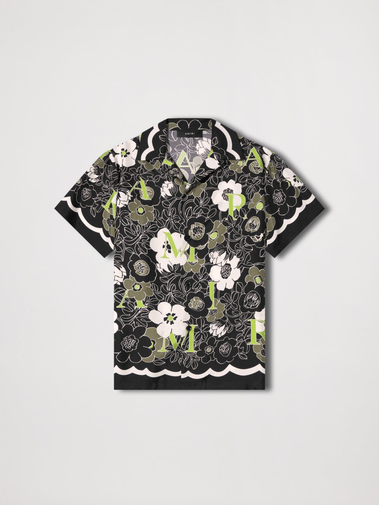 FLOWER AMIRI CAMP SHIRT - BLACK sold by AMIRI