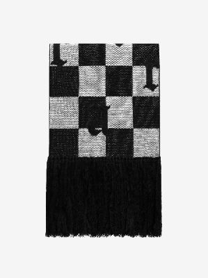 OLD ENGLISH CHECK SCARF - BLACK sold by AMIRI