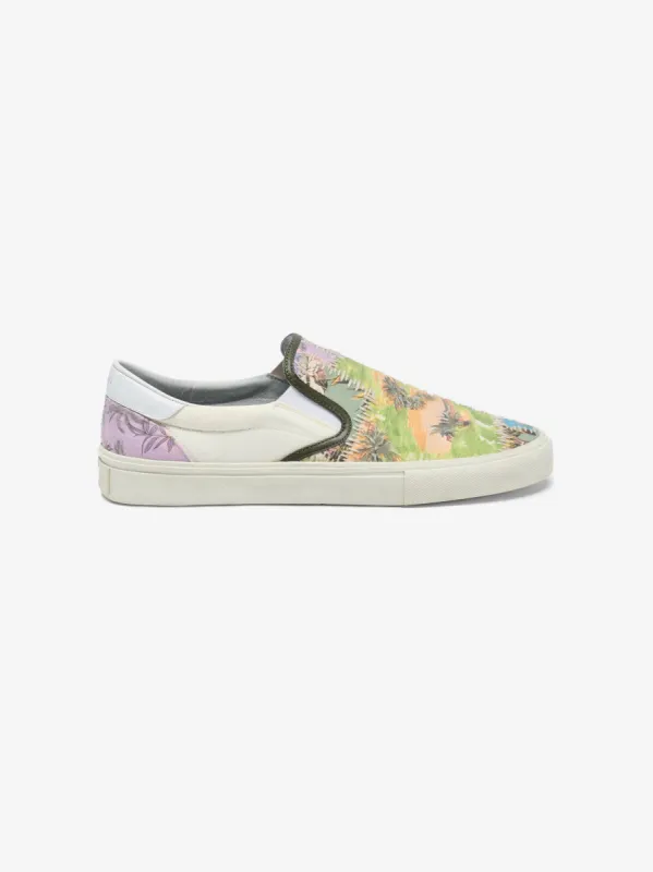 Hawaiian Reconstructed Slip On - Purple / Green made by AMIRI