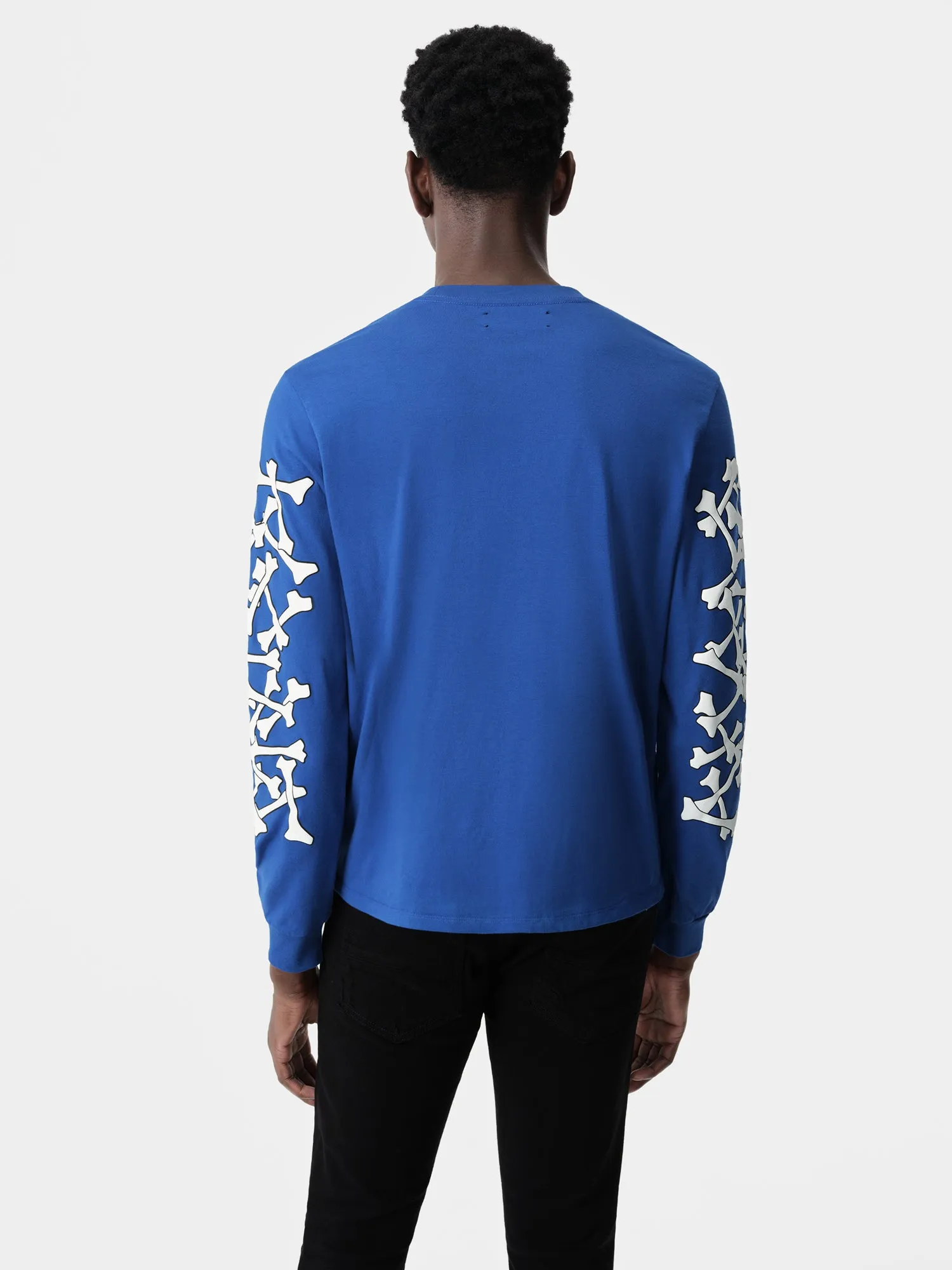 BONES STACKED LONG SLEEVE TEE - Blue sold by AMIRI product image thumbnail 3